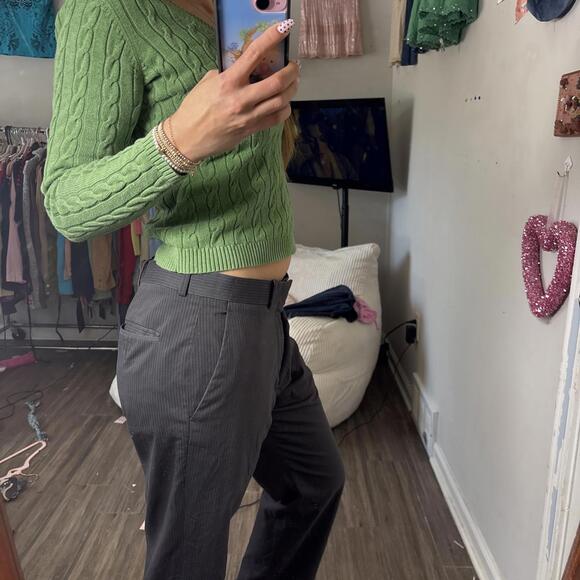 Perry Ellis Pants - y2k office siren pin stripe trousers‎